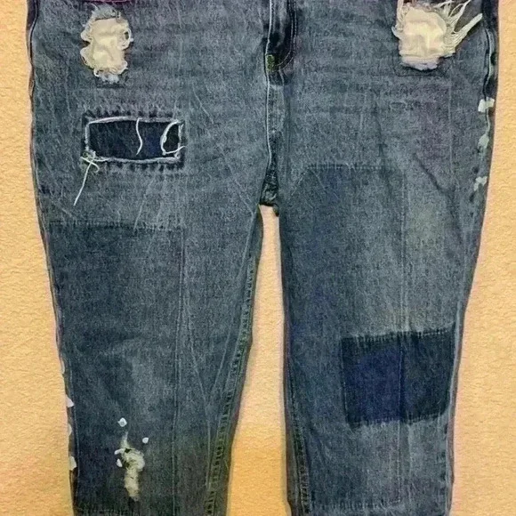 Cotton on The boyfriend patch jeans sz 10 dark wash casual comfy high waisted - Picture 3 of 11